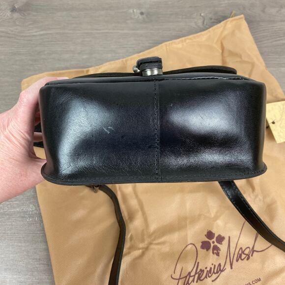 Patricia Nash Black Leather Lindy Saddle Bag NWT - Picture 8 of 16